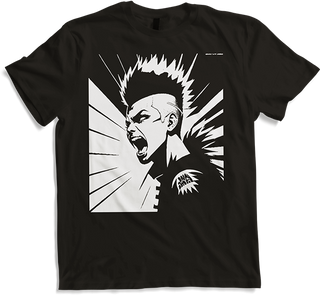 Produktbild von T-Shirt Schreiender Punkrocker mit mohican Anarchy Punk