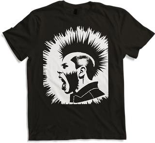 Produktbild von T-Shirt Schreiender Punkrocker mit mohican Anarchy Punk