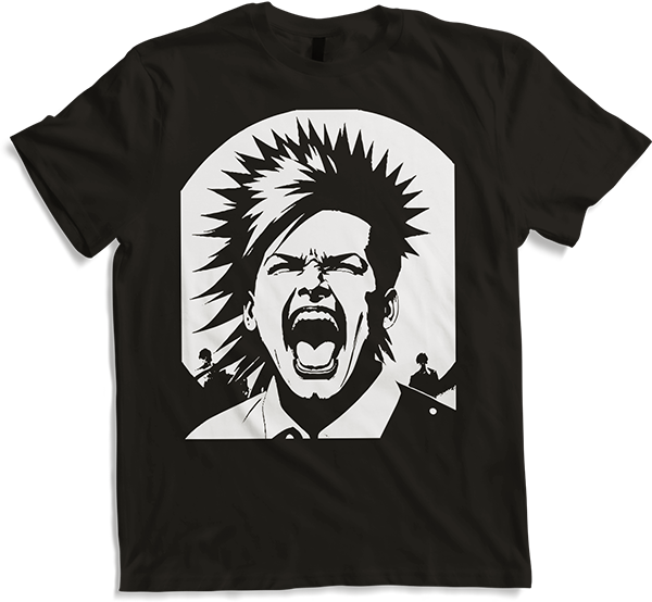 Produktbild von T-Shirt Schreiender Punkrocker mit mohican Anarchy Punk