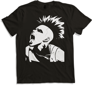 Produktbild von T-Shirt Schreiender Punkrocker mit mohican Anarchy Punk