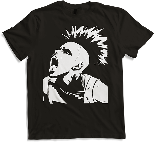 Produktbild von T-Shirt Schreiender Punkrocker mit mohican Anarchy Punk