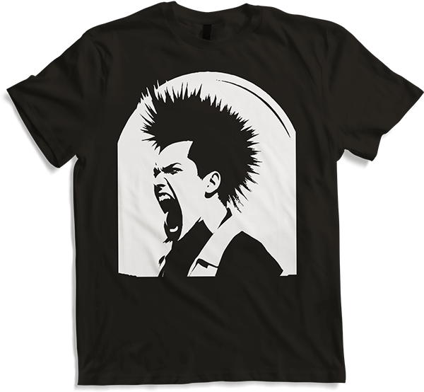 Produktbild von T-Shirt Schreiender Punkrocker mit mohican Anarchy Punk