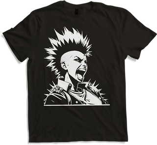 Produktbild von T-Shirt Schreiender Punkrocker mit mohican Anarchy Punk