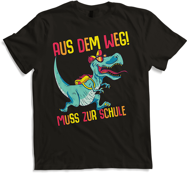 Produktbild von T-Shirt Schulkind Erste Klasse Grundschüler Schulstart Dinosaurier