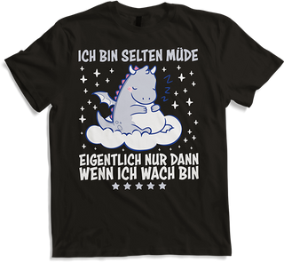 Produktbild von T-Shirt Selten Müde Drachen Kawaii Drache Lustige Schlaf Sprüche