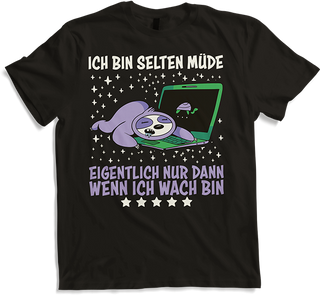 Produktbild von T-Shirt Selten Müde Schlafen Lustige Faultier Sprüche Sarkastisches
