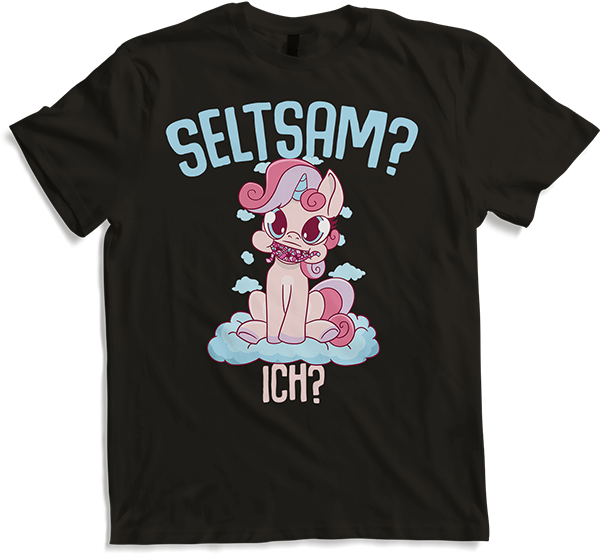 Produktbild von T-Shirt Seltsam? Ich? Einhorn mit Würmern Sarkastische Sprüche