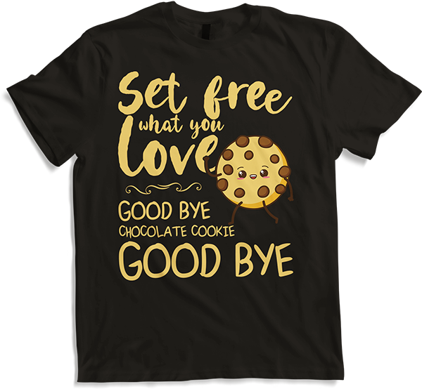 Produktbild von T-Shirt Set Free What You Love | Lustiger Schokokeks Spruch Süßes