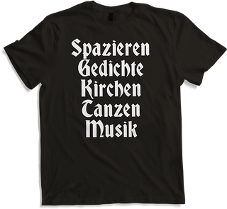 Produktbild von T-Shirt Spazieren Gedichte Kirche Tanzen Musik Gothic Batcave Spruch