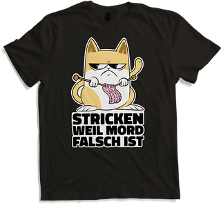 Produktbild von T-Shirt Stricken weil Mord falsch ist Genervt Sarkastischer Spruch