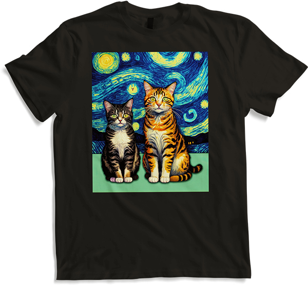 Produktbild von T-Shirt Surreal Impressionistische Katze Impressionismus Katzen Kunst