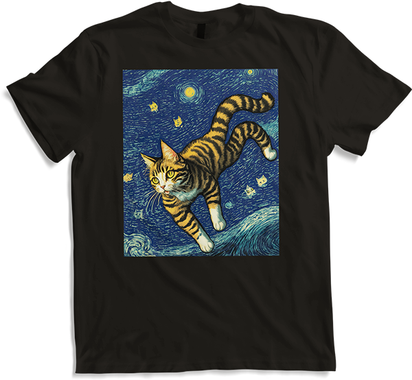Produktbild von T-Shirt Surreal Impressionistische Katze Impressionismus Katzen Kunst