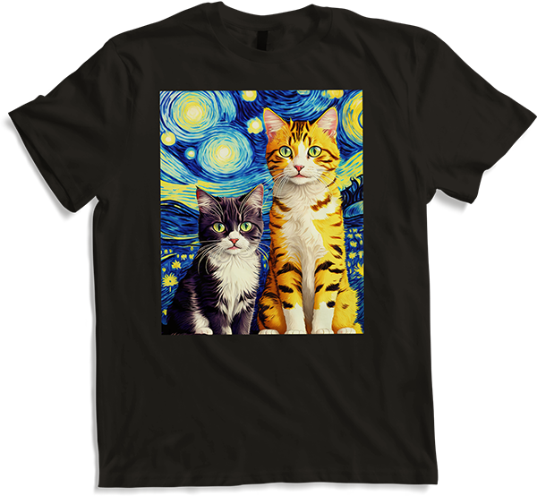 Produktbild von T-Shirt Surreal Impressionistische Katze Impressionismus Katzen Kunst