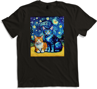 Produktbild von T-Shirt Surreal Impressionistische Katze Impressionismus Katzen Kunst