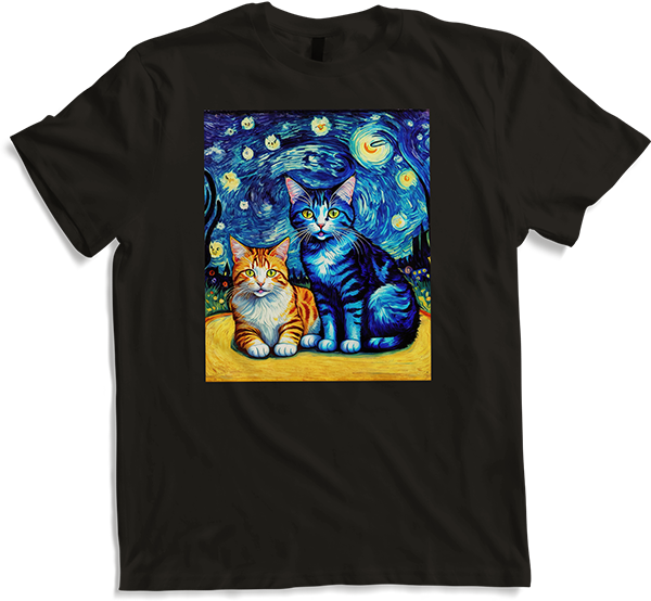 Produktbild von T-Shirt Surreal Impressionistische Katze Impressionismus Katzen Kunst
