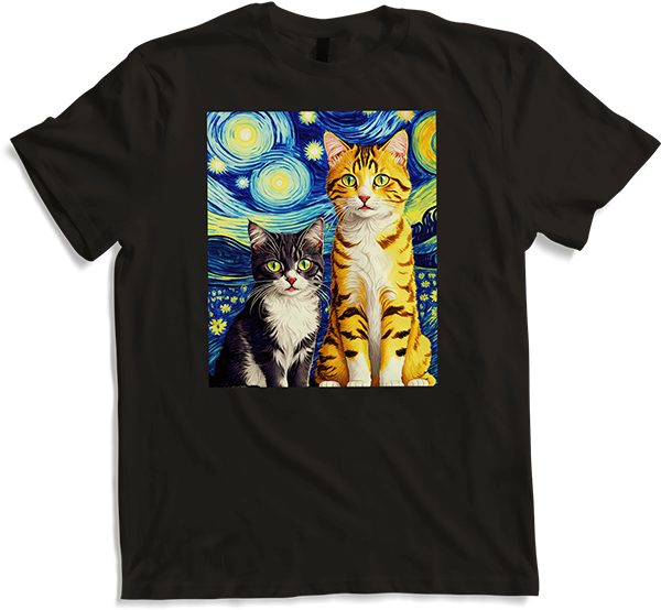 Produktbild von T-Shirt Surreal Impressionistische Katze Impressionismus Katzen Kunst
