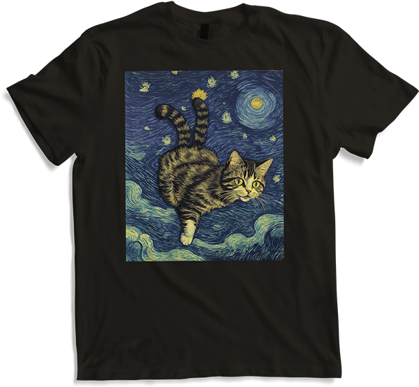 Produktbild von T-Shirt Surreal Impressionistische Katze Impressionismus Katzen Kunst