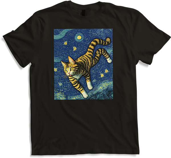 Produktbild von T-Shirt Surreal Impressionistische Katze Impressionismus Katzen Malerei Katze