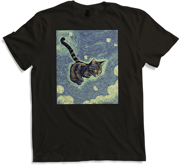 Produktbild von T-Shirt Surreal Impressionistische Katze Impressionismus Katzen Malerei Katze