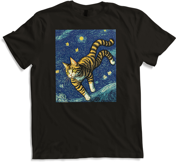 Produktbild von T-Shirt Surreal Impressionistische Katze Impressionismus Katzen Malerei Katze