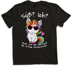 Produktbild von T-Shirt Süß? Ich? Irrtum Einhorn Freche Sarkastische Mädchen Sprüche