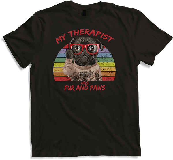 Produktbild von T-Shirt Süßer Mops | Cooler Spruch | Therapie durch Hund | Retro