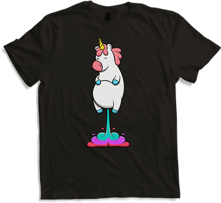 Produktbild von T-Shirt Süßes pupsendes Einhorn hinterlässt Farbschwall - T-Shirt