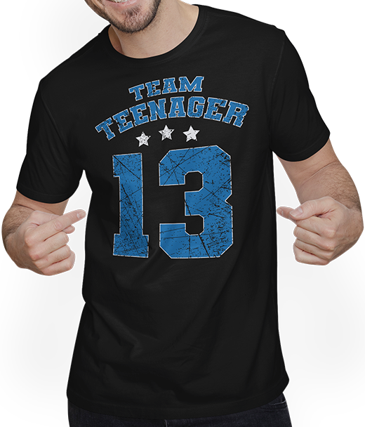 Produktbild von T-Shirt mit Mann Team Teenager Spruch Teen Junge 13. Geburtstag Jungen