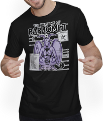 Produktbild von T-Shirt mit Mann The Anatomy of Baphomet Spruch Pentagramm Metall Baphomet