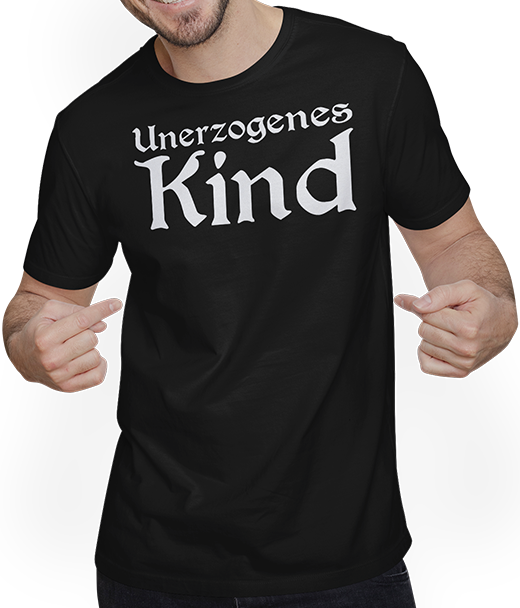 Produktbild von T-Shirt mit Mann Unerzogenes Kind Goth Dark Wave Batcave Frauen Gothic Spruch