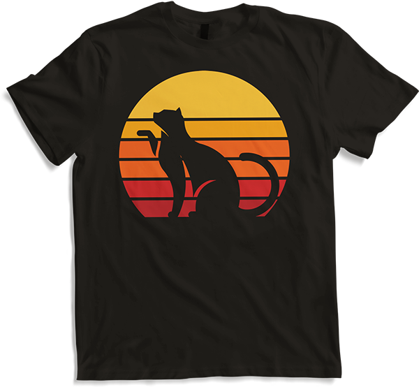 Produktbild von T-Shirt Vintage Katze | Retro Sonne | Für Katzenbesitzer