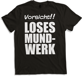 Produktbild von T-Shirt Vorsicht Loses Mundwerk Lustiger frecher Spruch Teenager