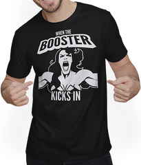 Produktbild von T-Shirt mit Mann When the Booster Kicks In Muscle Funny Bodybuilding Spruch