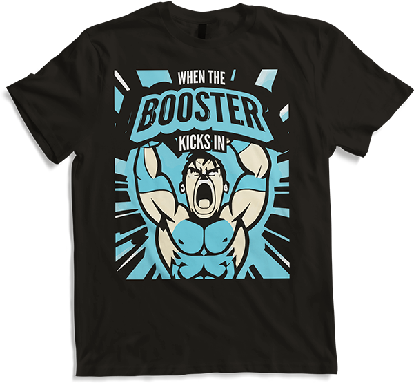 Produktbild von T-Shirt When the Booster Kicks In Muscle Funny Bodybuilding Spruch