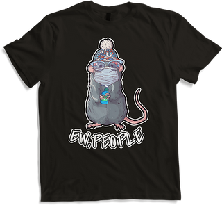 Produktbild von T-Shirt Winter Edition: Ew People Spruch Haustier Ratte trägt Gesichtsmaske