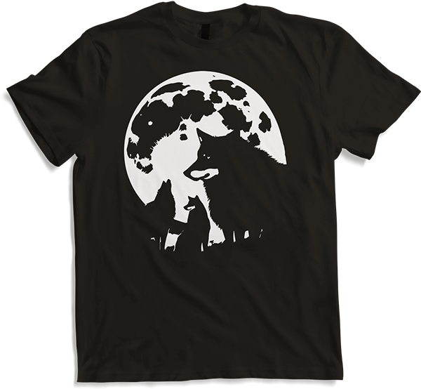 Produktbild von T-Shirt Wolf und Mond Silhouette Wölfe Spruch