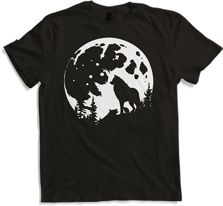 Produktbild von T-Shirt Wolf und Mond Silhouette Wölfe Spruch