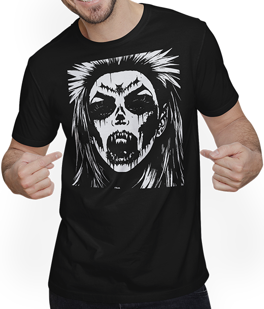 Produktbild von T-Shirt mit Mann Zombie Horror Vampir Girl Death Metal Grindcore