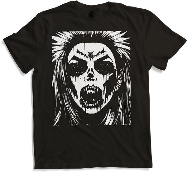 Produktbild von T-Shirt Zombie Horror Vampir Girl Death Metal Grindcore