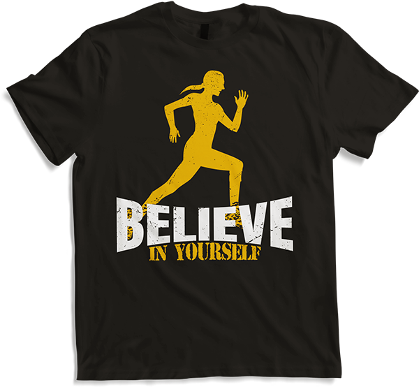 Believe in yourself Girl Running Quote Women Workout