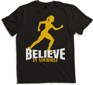 Believe in yourself Girl Running Quote Women Workout