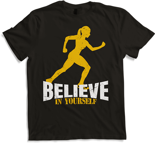 Believe in yourself Girl Running Quote Women Workout