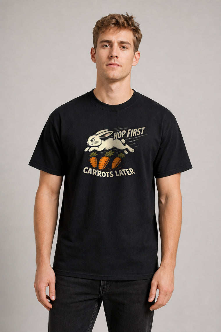 AI Model ai_male Erst Hüpfen Dann Karotten T-Shirt