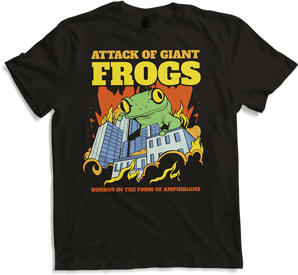 Attack of Giant Frogs Frog Lover Saying Comic Frogzilla