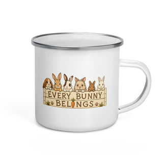 Every Bunny Belongs Kaninchen Garten Karotte Emaille Tasse Handle Right Mockup 1