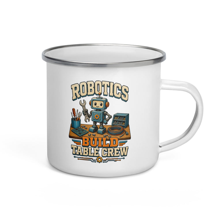 Robotik Bau Tisch Crew Emaille Tasse Handle Right Produktbild 1