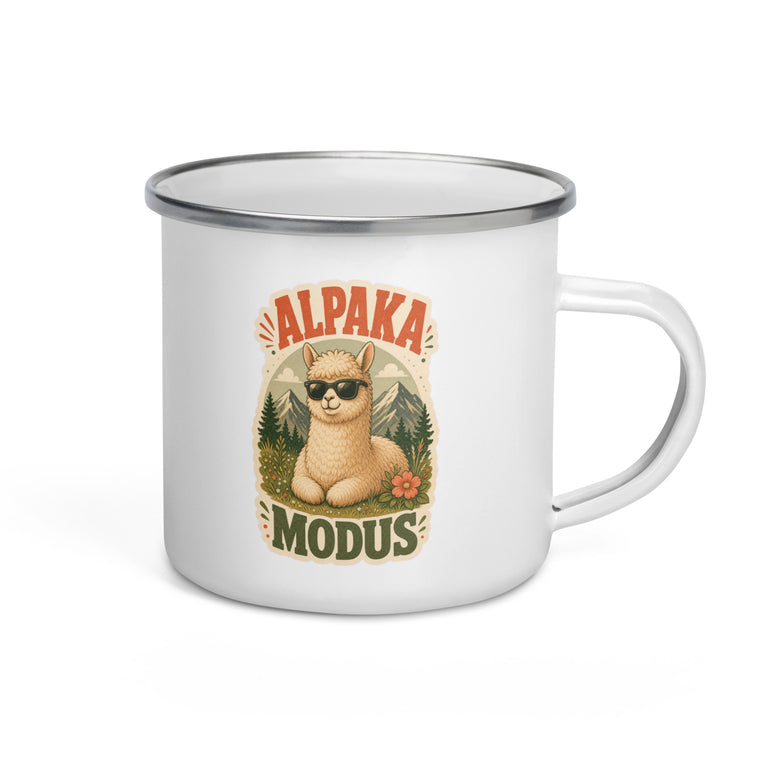 Alpaka Modus Berge Emaille Tasse Handle Right Produktbild 1