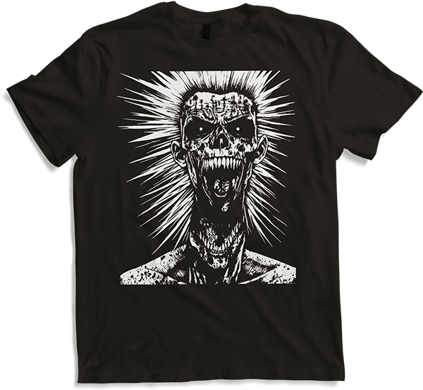 Anarchy Fan Skull mit Mohawk Crazy Antisocial Punk