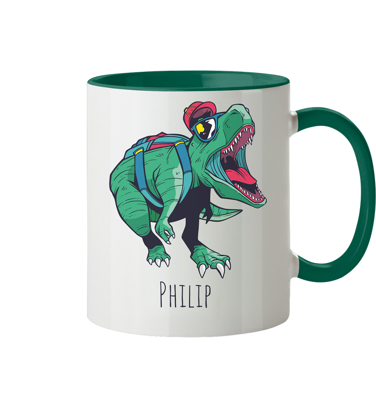 1231 - T-Rex mit Sonnenbrille und Rucksack