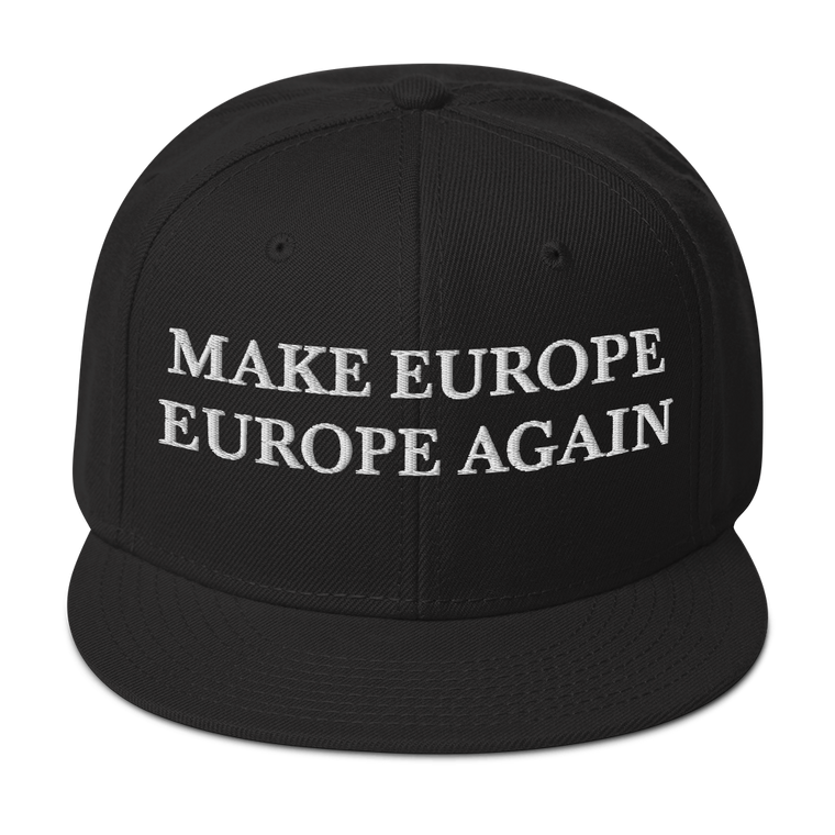 MAKE EUROPE EUROPE AGAIN Snapback-Cap in Schwarz – Vorderansicht